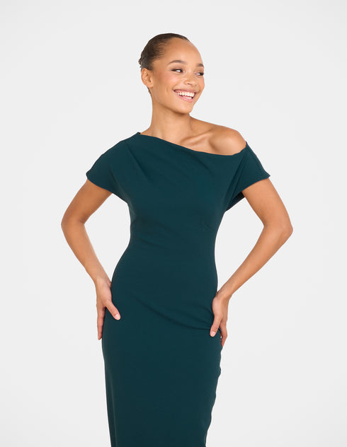 Xanthe Draped Neck Midi Dress